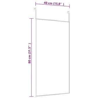 Deurspiegel 40x80 cm glas en aluminium goudkleurig 4