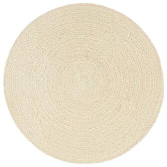 Placemats 4 st rond 38 cm katoen natuurlijk  2