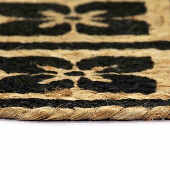 Placemats 6 st rond 38 cm jute zwart 3