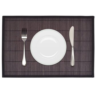 6 Placemats bamboe 30 x 45 cm donkerbruin 1
