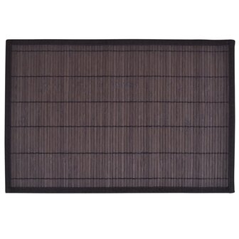 6 Placemats bamboe 30 x 45 cm donkerbruin 2