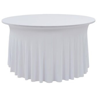2 st Tafelhoezen stretch met rok 180x74 cm wit 1