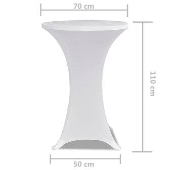 Statafelhoes Stretch &amp;Oslash;70cm Wit (2 stuks) 5