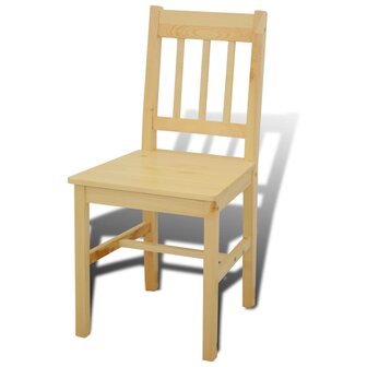 Eettafel met 4 stoelen hout naturel 5