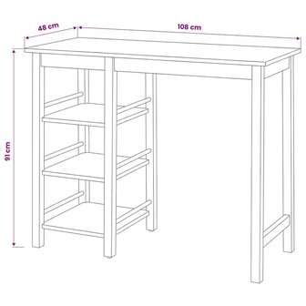 3-delige Barset MDF zwart 9
