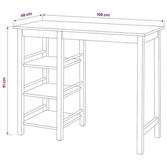 3-delige Barset MDF wit 9