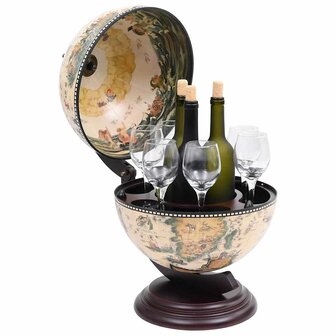 Globebar tafelmodel eucalyptushout wit 2