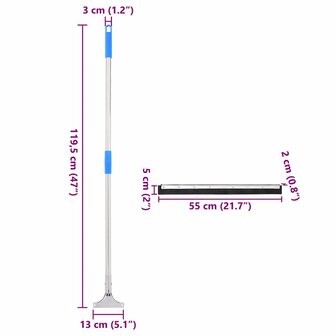 Vloerwisser 55x122,5 cm staal en rubber 8