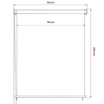 Rolgordijn voor buiten 65(B)x230(H) cm antracietkleurig 6