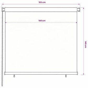 Rolgordijn voor buiten 165(B)x140(H) cm zwart 6