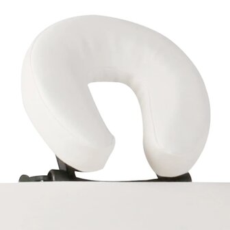 Inklapbare massagetafel 2 zones met houten frame (creme) 3