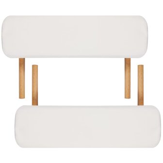 Inklapbare massagetafel 3 zones met houten frame (creme) 7