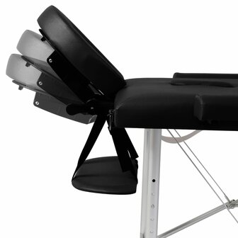 Massagetafel met 2 zones inklapbaar aluminum frame zwart 6