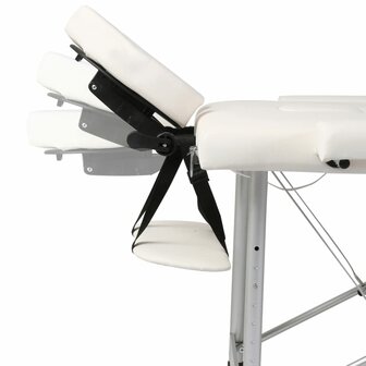 Inklapbare massagetafel 3 zones met aluminium frame (creme) 3