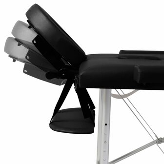 Inklapbare massagetafel 3 zones met aluminium frame (zwart) 7
