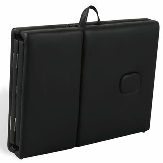 Inklapbare massagetafel 4 zones met houten frame (zwart) 8