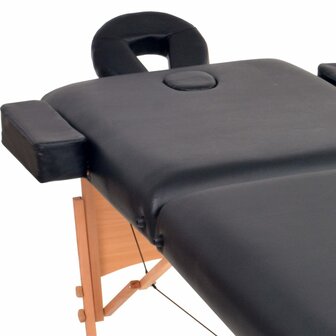 Massagetafel inklapbaar 2 zones 10 cm dik zwart 4