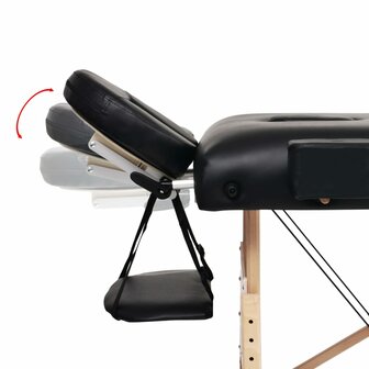 Massagetafel- en krukset inklapbaar 2 zones 10 cm dik zwart 7