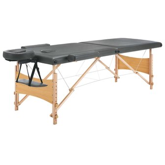 Massagetafel met 2 zones 186x68 cm houten frame antraciet 2