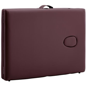 Massagetafel inklapbaar 2 zones hout wijnpaars 7