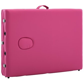 Massagetafel inklapbaar 3 zones aluminum roze 7