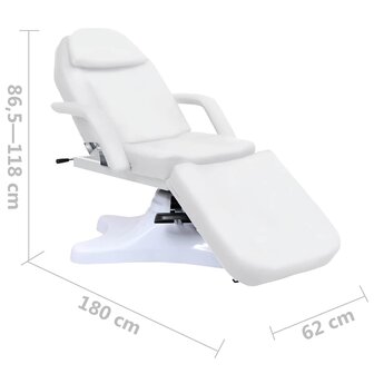 Massagetafel 180x62x(86,5-118) cm wit 8