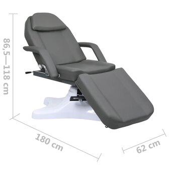 Massagetafel 180x62x(86,5-118) cm grijs 8