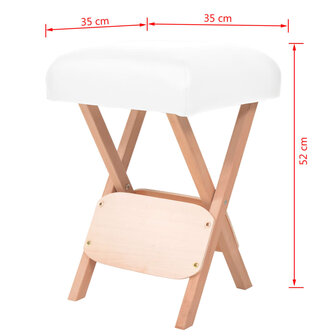 Massagekruk met 12 cm dikke zitting inklapbaar wit 4