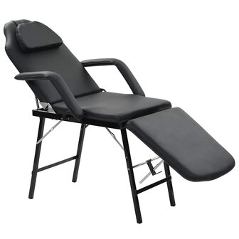 Behandelingsstoel voor gezicht 185x78x76 cm kunstleer zwart 1