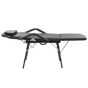 Behandelingsstoel voor gezicht 185x78x76 cm kunstleer zwart 2