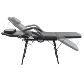 Behandelingsstoel voor gezicht 185x78x76 cm kunstleer zwart 3