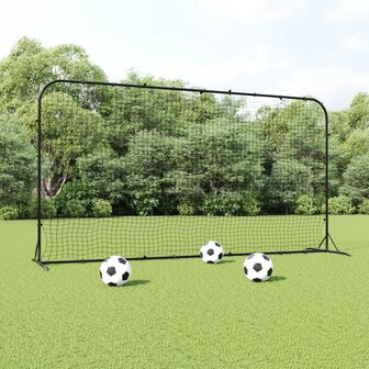 Voetbal rebounder 366x90x183 cm HDPE zwart 1