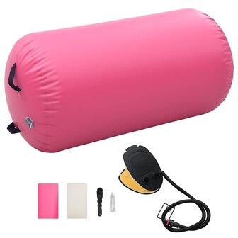 Gymnastiekrol met pomp opblaasbaar 120x90 cm PVC roze 1