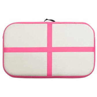 Gymnastiekmat met pomp opblaasbaar 60x100x15 cm PVC roze 4