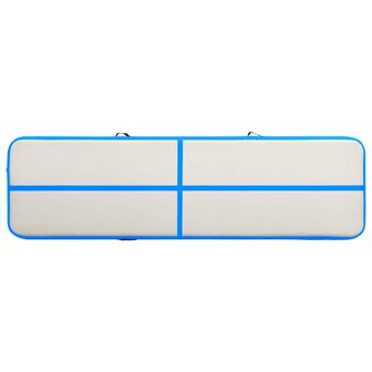 Gymnastiekmat met pomp opblaasbaar 800x100x20 cm PVC blauw 4