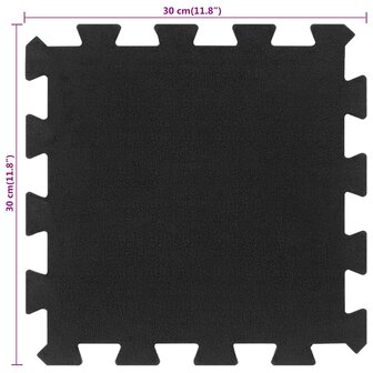 Rubbertegels 9 st 16 mm 30x30 cm zwart 8