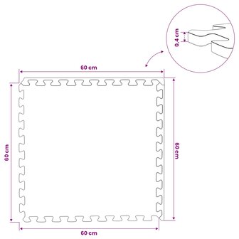 Vloermatten 12 pcs Zwart 4,32 m&amp;sup2; EVA Schuim 9