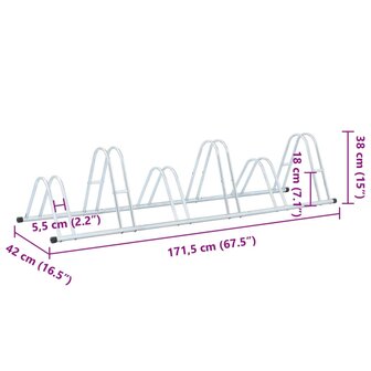 Fietsenstandaard voor 6 fietsen vrijstaand gegalvaniseerd staal 8