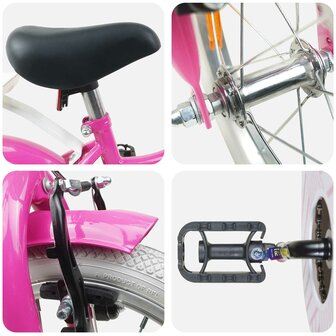 Kinderfiets 14 Inch voor 3-5 jaar oud Donkerroze 4