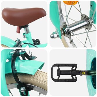 Kinderfiets 14 Inch voor 3-5 jaar oud Zeegroen 4