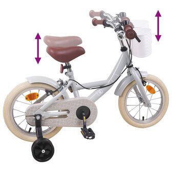 Kinderfiets 14 Inch voor 3-5 jaar oud Lichtgrijs 7
