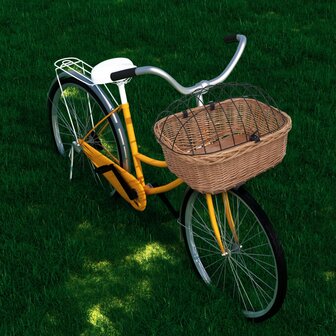 Fietsstuurmand met deksel 50x45x35 cm natuurlijk wilgen 1