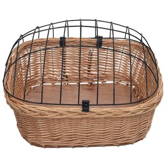 Fietsstuurmand met deksel 50x45x35 cm natuurlijk wilgen 7