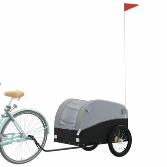 Fietstrailer 45 kg ijzer zwart en grijs 3