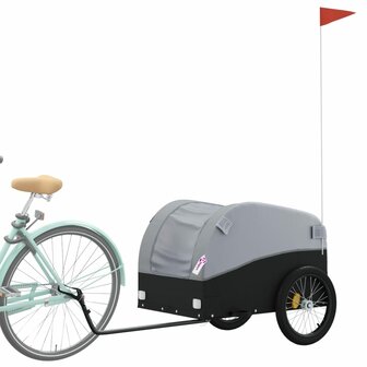Fietstrailer 45 kg ijzer zwart en grijs 3