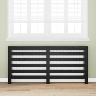 Radiatorafdekking Zwart Eiken 175 x 20 x 82 cm Bewerkt hout 1
