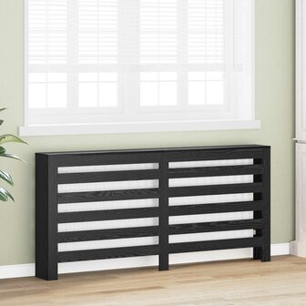 Radiatorafdekking Zwart Eiken 175 x 20 x 82 cm Bewerkt hout 3