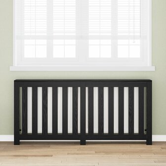 Radiatorafdekking Zwart Eiken 175 x 20 x 82 cm Bewerkt hout 1