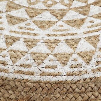 Poef handgemaakt 45x30 cm jute wit 3