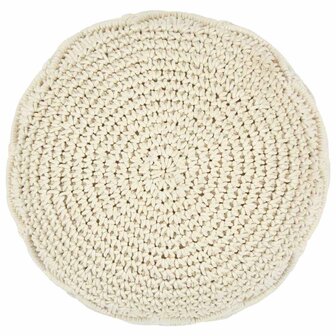 Poef macram&amp;eacute; handgemaakt 45x30 cm katoen 2